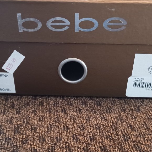 Bebe Peep toe, platfor heel, brown size 8 - Picture 8 of 11